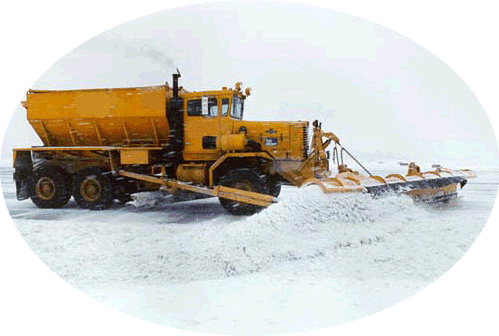 Plowing The Snow. Large Snow Plow at Work